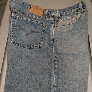 CRISPY STARCHED LEVI'S BLUE DENIM 550 RELAXED FIT JEAN SHORTS JORTS SIZE 42